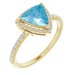 14K Yellow Natural Swiss Blue Topaz & 1/4 CTW Natural Diamond Halo-Style Ring